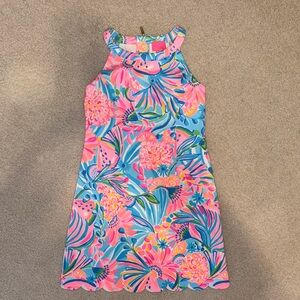 Lilly Pulitzer Vibrant Pink and Blue Floral Dress
